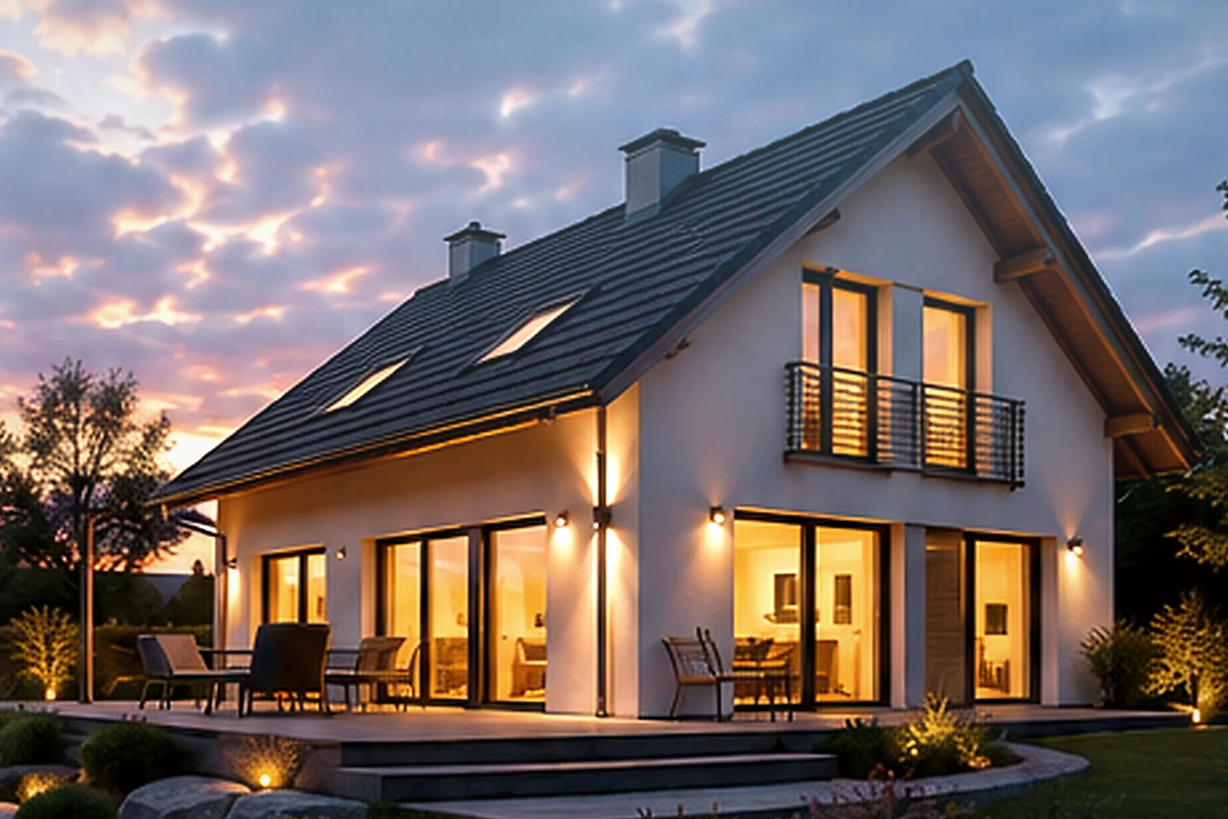 Modernes österreichisches Wohnhaus als Teil einer Vermögensentscheidung
